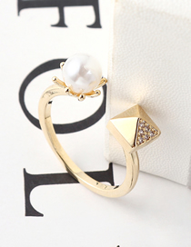 Fashion 14k Gold Zircon Ring - Love Square Drill