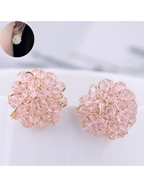 Fashion Pink Crystal Ear Studs