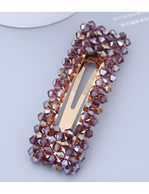 Fashion Purple Crystal-made Rectangular Pearl Hairpin