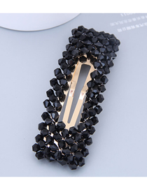 Fashion Black Crystal-made Rectangular Pearl Hairpin