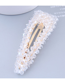 Fashion White Crystal-made Water Drop Pearl Hairpin