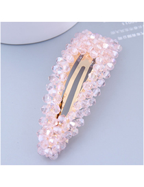 Fashion Pink Crystal-made Water Drop Pearl Hairpin