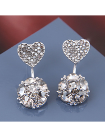 Fashion Silver  Silver Pin Zirconium Stud Earrings