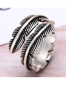 Fashion Silver Leaf Open Ring
