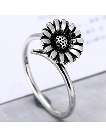 Fashion Silver Chrysanthemum Open Ring