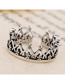 Fashion Silver Crown Open Ring