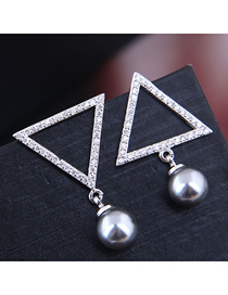 Aretes De Perlas Triangulares De Circonio
