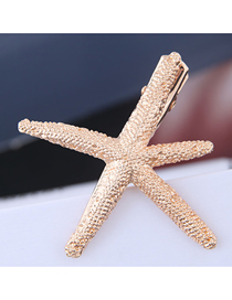Fashion Gold Metal Starfish Hairpin