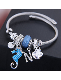 Fashion Blue Metal Hippocampus Bracelet