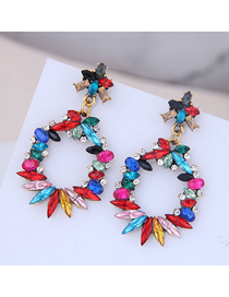 Fashion Color Metal Gemstone Earrings