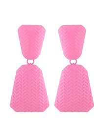 Fashion Pink Metal Contrast Geometric Earrings