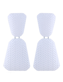Fashion White Metal Contrast Geometric Earrings