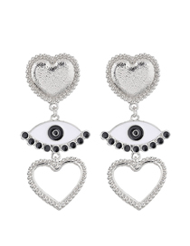 Fashion Silver Metal Eye Love Earrings