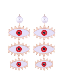 Fashion White + Red Metal Eye Studs