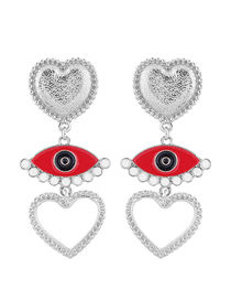 Fashion Silver Metal Eye Love Stud Earrings