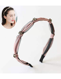 Fashion Pink Knotted Flower Hoop With Diamonds