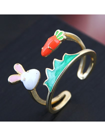 Fashion Golden Rabbit Turnip Drip Ring