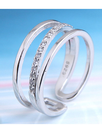 Fashion Silver Cubic Zirconia Open Ring