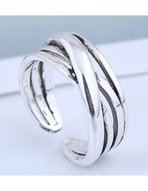 Fashion Silver Cross Alloy Cutout Ring