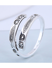 Fashion Silver Tropical Fish Embossed Alloy Split Ring
