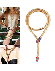 Fashion Color Multi-layered Diamond Snake Snake Multi-layer Bracelet Necklace