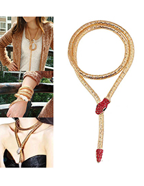 Fashion Red Multi-layered Diamond Snake Snake Multi-layer Bracelet Necklace
