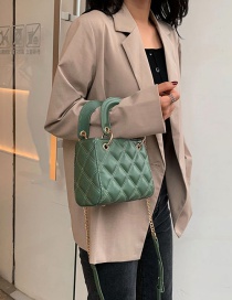Fashion Green Lingge Chain Hand Shoulder Shoulder Bag