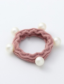 Fashion Pink Pearl Woven Fabric High Elastic Head Rope