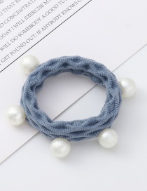Fashion Light Blue Pearl Woven Fabric High Elastic Head Rope