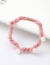 Fashion Pink Pearl Woven Fabric High Elastic Head Rope