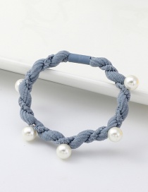Fashion Blue Pearl Woven Fabric High Elastic Head Rope