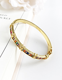 Fashion Gold Copper Inlay Zircon Bracelet
