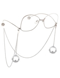 Fashion Silver Metal Round Flower Glasses Chain