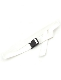 Fashion White Canvas Automatic Smooth Buckle Belt