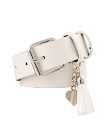Fashion White Pu Leather Pin Buckle Wide Belt