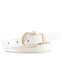 Fashion White Alloy Buckle Thin Belt
