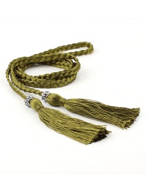 Fashion Army Green Braided Bow Rope Knotted Waist Chain