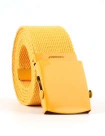 Fashion Yellow Canvas Woven Smooth Buckle Belt
