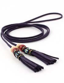 Fashion Navy Lengthened Tassels And Thin Waist Chain