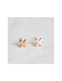 Fashion Rose Gold Stainless Steel Geometric Gold-plated Earrings