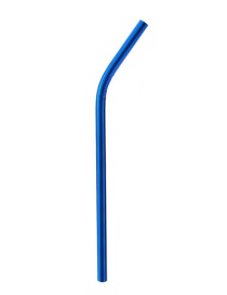 Fashion Blue Elbow (21.5*0.8) 304 Stainless Steel Straws (10)