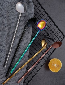 Fashion Rose Gold (single Pack) 304 Stainless Steel Straw Spoon (10 Pieces)