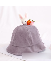Fashion Bunny - Gray Cartoon Animal Corduroy Baby Fisherman Hat
