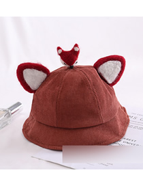 Fashion Fox-caramel Cartoon Animal Corduroy Baby Fisherman Hat