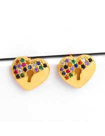 Fashion Heart-shaped Geometric Zircon Earrings