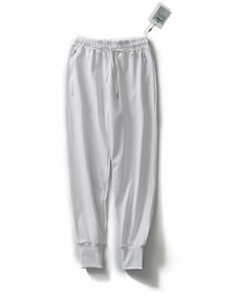 Fashion White Solid Color Harem Pants Nine Pants