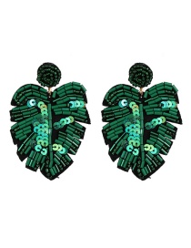 Fashion Green Leaf Rice Earrings
