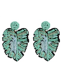 Fashion Light Green Leaf Rice Earrings