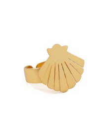 Fashion Gold Starfish Shell Open Ring