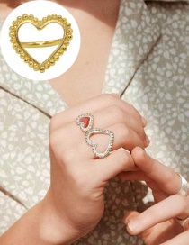 Fashion Silver Love Opening Drip Ring
